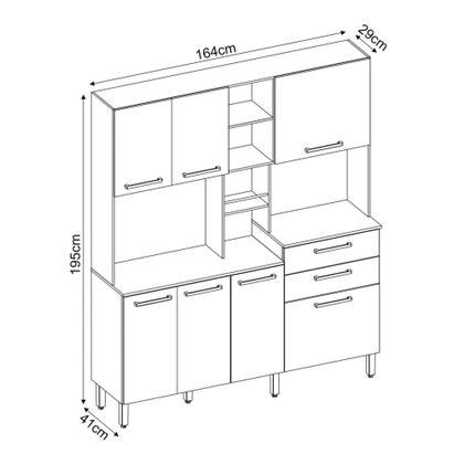 Imagem de Cozinha Compacta 7 Portas 2 Gavetas Encanto Demóbile