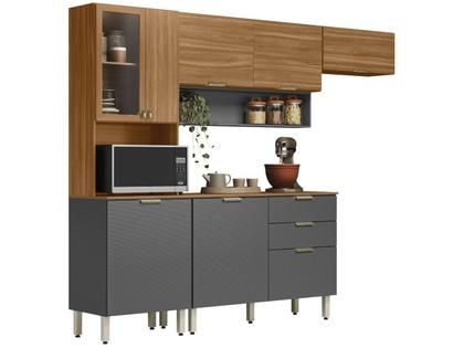 Imagem de Cozinha Compacta Alba 8 Portas e Balcão 120cm com Tampo MDP - Demóbile