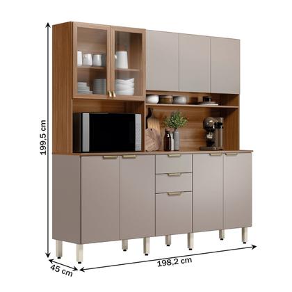 Imagem de Cozinha Compacta Amora 10 Portas 2 Gavetas Amêndola Touch/Nude Prime Tx - Demóbile