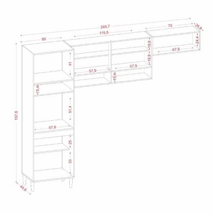 Imagem de Cozinha Compacta Aurora com Balcão - 9 Portas 1 Gaveta Atacama Off White - Aramóveis