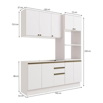 Imagem de Cozinha Compacta Celeste Kappesberg 100% MDF Branco 190cm