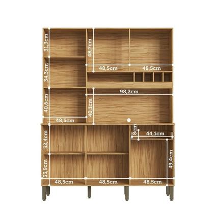 Imagem de Cozinha Compacta com 6 Portas 1 Gaveta e Mini Adega 151,30 Cm 100% Mdf Croácia Espresso Móveis