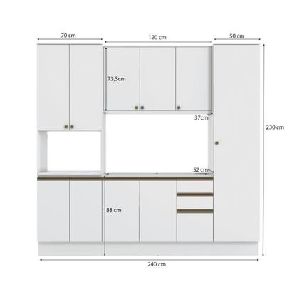 Imagem de Cozinha Compacta Com Kit Forno Celeste Kappesberg 240cm