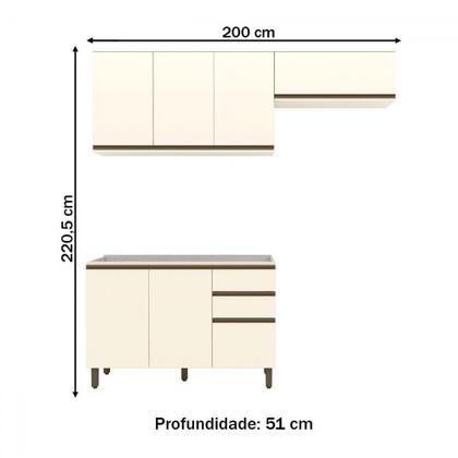 Imagem de Cozinha Compacta Connect 7 Portas 2 Gavetas 100% Mdf Off White - Henn