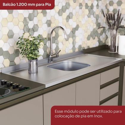 Imagem de Cozinha Compacta Connect 8 Portas 2 Gavetas 100% Mdf Duna/Cristal - Henn