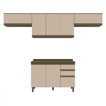 Imagem de Cozinha Compacta Connect 8 Portas 2 Gavetas 100% Mdf Duna/Cristal - Henn