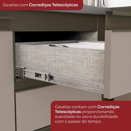 Imagem de Cozinha Compacta Connect 8 Portas 2 Gavetas 100% Mdf Duna/Cristal - Henn