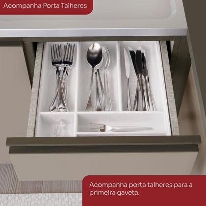 Imagem de Cozinha Compacta Connect 8 Portas 2 Gavetas 100% Mdf Duna/Cristal - Henn