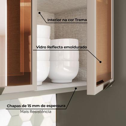 Imagem de Cozinha Compacta Connect 9 Portas 2 Gavetas com Vidro 100% Mdf Duna/Cristal - Henn