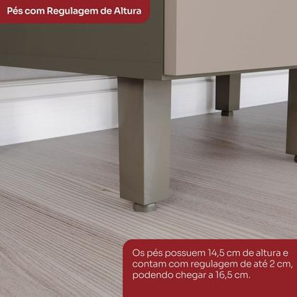 Imagem de Cozinha Compacta Connect 9 Portas 2 Gavetas com Vidro 100% Mdf Duna/Cristal - Henn