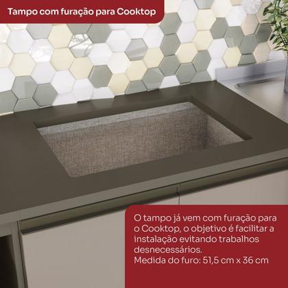 Imagem de Cozinha Compacta Connect 9 Portas 2 Gavetas com Vidro 100% Mdf Duna/Cristal - Henn