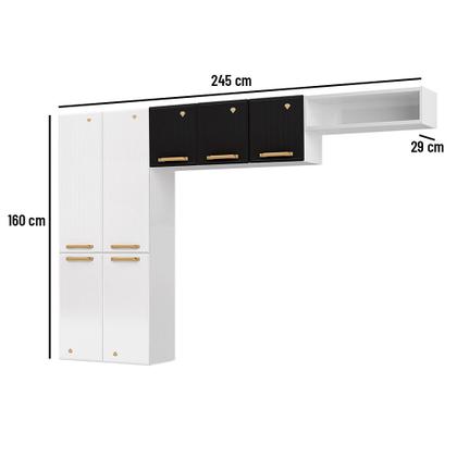 Imagem de Cozinha Compacta em L Diamante Smart com 7 Portas 818409 Telasul