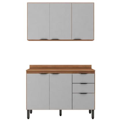 Imagem de Cozinha Compacta Firenze 6 Portas 2 Gavetas Amêndola Touch/Nude Prime Tx - Demóbile