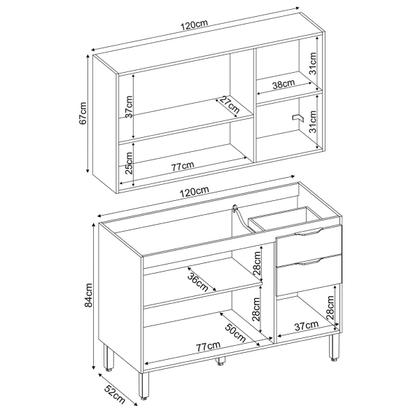 Imagem de Cozinha Compacta Firenze 6 Portas 2 Gavetas Amêndola Touch/Nude Prime Tx - Demóbile