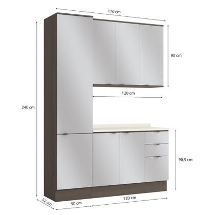 Imagem de Cozinha Compacta Kappesberg Nox Onix/Steel 4 Peças