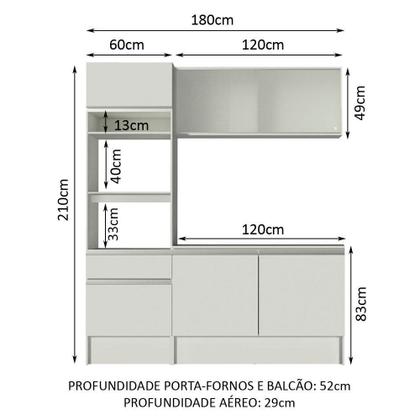 Imagem de Cozinha Compacta Madesa Topazio com Balcão e Tampo