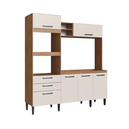 Cozinha Compacta Mel 6 Portas 2 Gavetas Freijó/Off White - Irm