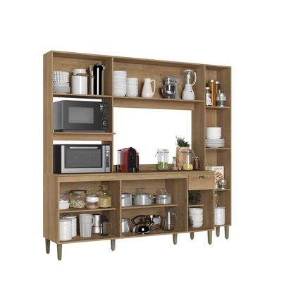 Imagem de Cozinha Compacta Moderna 230,2cm x 214cm x 52cm Marrom/Capuccino/Off White