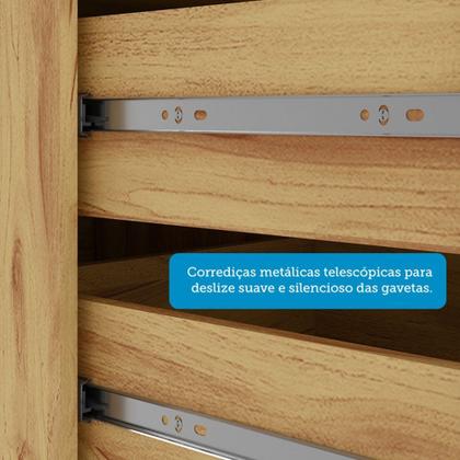 Imagem de Cozinha Compacta Napoli 6 Portas 2 Gavetas 100% Mdf com Vidro Amêndoa/Chumbo - Rio Doce