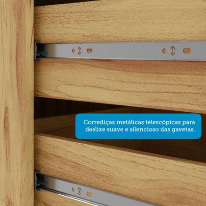 Imagem de Cozinha Compacta Napoli 7 Portas 2 Gavetas 100% Mdf com Vidro 11066 Amêndoa/Chumbo - Rio Doce