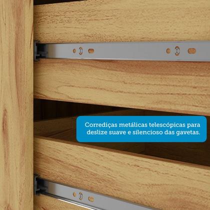 Imagem de Cozinha Compacta Napoli 7 Portas 2 Gavetas 100% Mdf com Vidro Amêndoa/Off White - Rio Doce