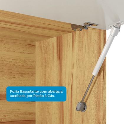 Imagem de Cozinha Compacta Napoli 7 Portas 2 Gavetas 100% Mdf com Vidro Amêndoa/Off White - Rio Doce
