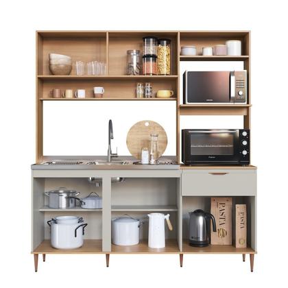 Imagem de Cozinha Compacta Nicole 1,8m com Espaço para Forno e Microondas 5 Portas 1 Gaveta