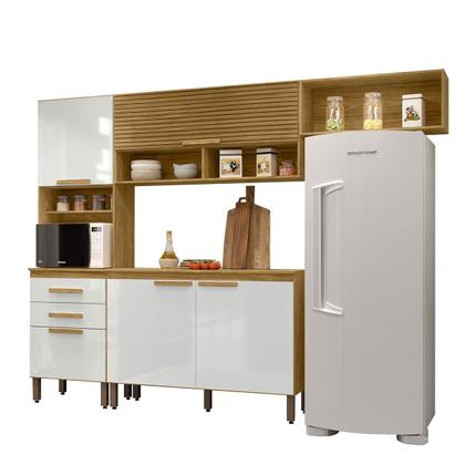 Imagem de Cozinha Compacta Sara 5 Portas 2 Gavetas Marrocos/Off White - MX Móveis