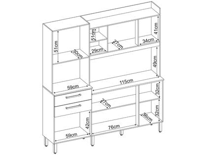 Imagem de Cozinha Compacta Select 6 Portas e 2 Gavetas Avena/Menta - Demóbile