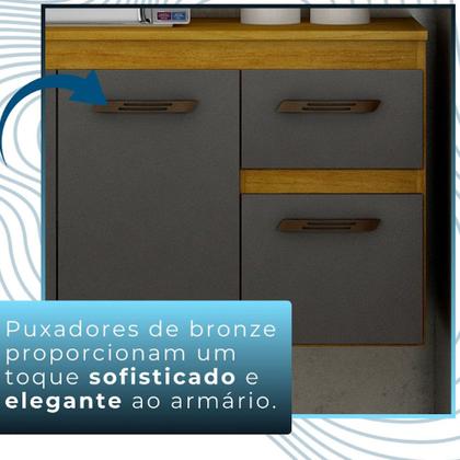 Imagem de Cozinha Compacta Suspensa 8 Portas 1 Gaveta 2 Nichos Brisa CHF Móveis