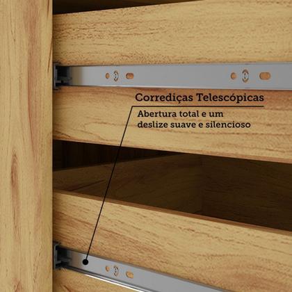 Imagem de Cozinha Compacta Touriga 6 Portas 1 Gaveta 100% Mdf com Vidro Amêndoa/Cinza - Rio Doce