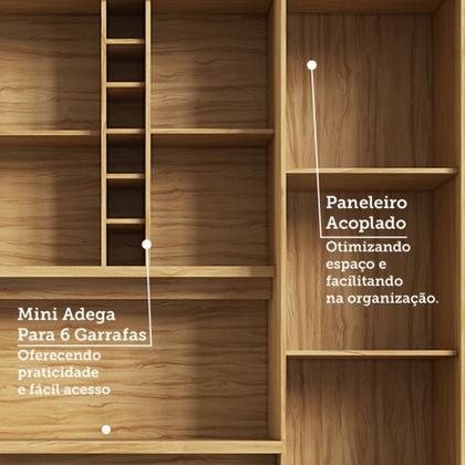 Imagem de Cozinha Compacta Touriga 6 Portas 1 Gaveta 100% Mdf com Vidro Amêndoa/Off White - Rio Doce