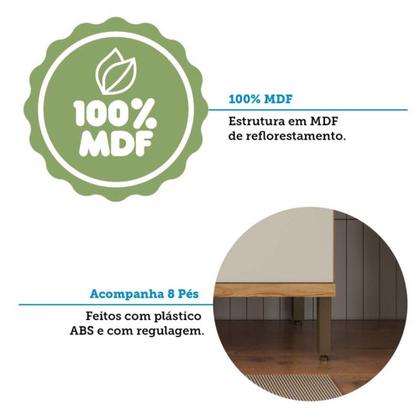 Imagem de Cozinha Compacta Touriga 6 Portas 1 Gaveta 100% Mdf com Vidro Amêndoa/Off White - Rio Doce