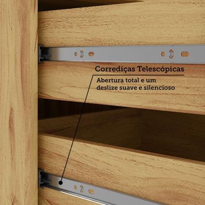 Imagem de Cozinha Compacta Touriga 6 Portas 1 Gaveta 100% Mdf com Vidro Amêndoa/Off White - Rio Doce