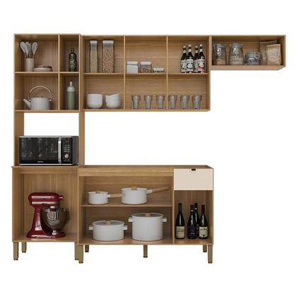 Imagem de Cozinha Compacta Vert Plus com Balcão Para Pia Freijó Freijó Soft - Kits Paraná