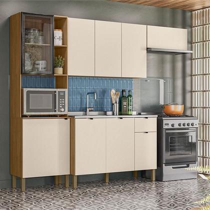 Imagem de Cozinha Compacta Vert Plus com Balcão Para Pia Freijó Soft - Kits Paraná