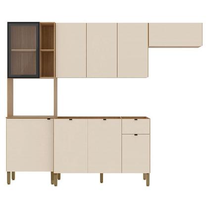 Imagem de Cozinha Compacta Vert Plus com Balcão Para Pia Freijó Soft - Kits Paraná