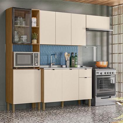 Imagem de Cozinha Compacta Vert Plus com Balcão Para Pia Freijó Soft - Kits Paraná