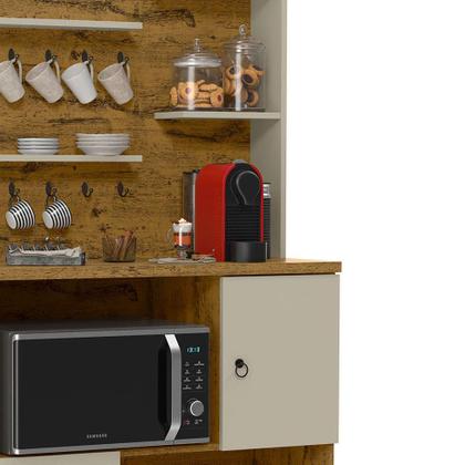 Cozinha Compacta Vini 2 PT Nature e Off White - Patrimar Imagem de Cozinha Compacta Vini 2 PT Nature e Off White