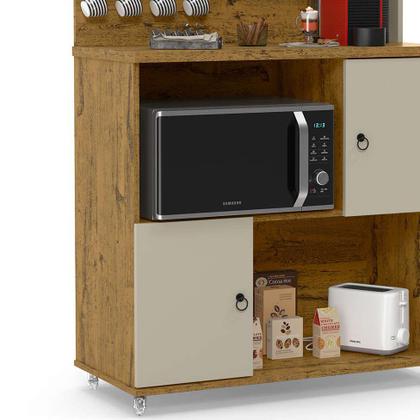 Cozinha Compacta Vini 2 PT Nature e Off White - Patrimar Imagem de Cozinha Compacta Vini 2 PT Nature e Off White
