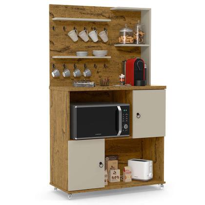 Cozinha Compacta Vini 2 PT Nature e Off White - Patrimar Imagem de Cozinha Compacta Vini 2 PT Nature e Off White