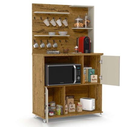 Cozinha Compacta Vini 2 PT Nature e Off White - Patrimar Imagem de Cozinha Compacta Vini 2 PT Nature e Off White
