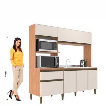 Imagem de Cozinha Compacta Vitória 6 Portas 1 Gaveta 2 Nichos para Forno