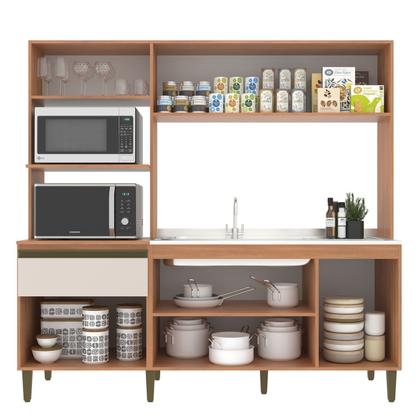 Imagem de Cozinha Compacta Vitória 6 Portas 1 Gaveta 2 Nichos para Forno