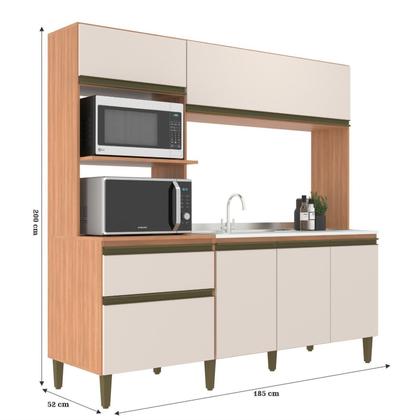 Imagem de Cozinha Compacta Vitória 6 Portas 1 Gaveta 2 Nichos para Forno