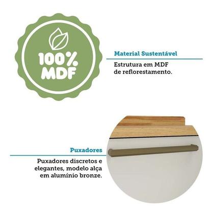 Imagem de Cozinha Completa 100% Mdf 6 Peças 12 Portas 4 Gavetas e Vidro 354cm Vicenza Espresso Móveis