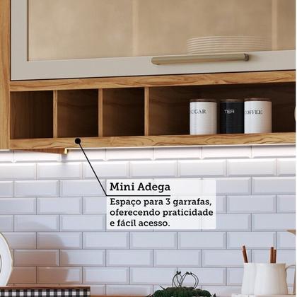 Imagem de Cozinha Completa 100% Mdf 6 Peças 12 Portas 4 Gavetas e Vidro 354cm Vicenza Espresso Móveis