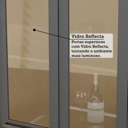 Imagem de Cozinha Completa 100% Mdf 6 Peças 12 Portas 4 Gavetas e Vidro 354cm Vicenza Espresso Móveis