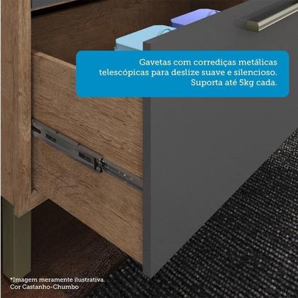 Imagem de Cozinha Completa 100% Mdf 6 Peças 12 Portas 4 Gavetas e Vidro 354cm Vicenza Espresso Móveis