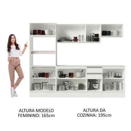 Imagem de Cozinha Completa 100% MDF Madesa Smart 250 cm Modulada Com Balcão e Tampo